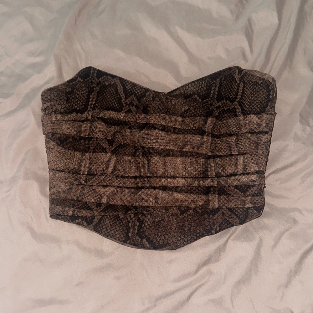 NWOT Zara Snake Print Corset (S)